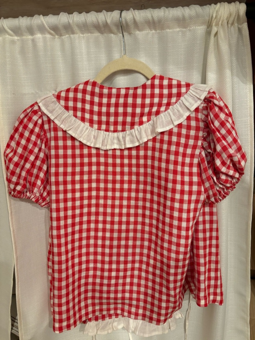 Sleeper red gingham linen set size Small - Picture 8 of 9